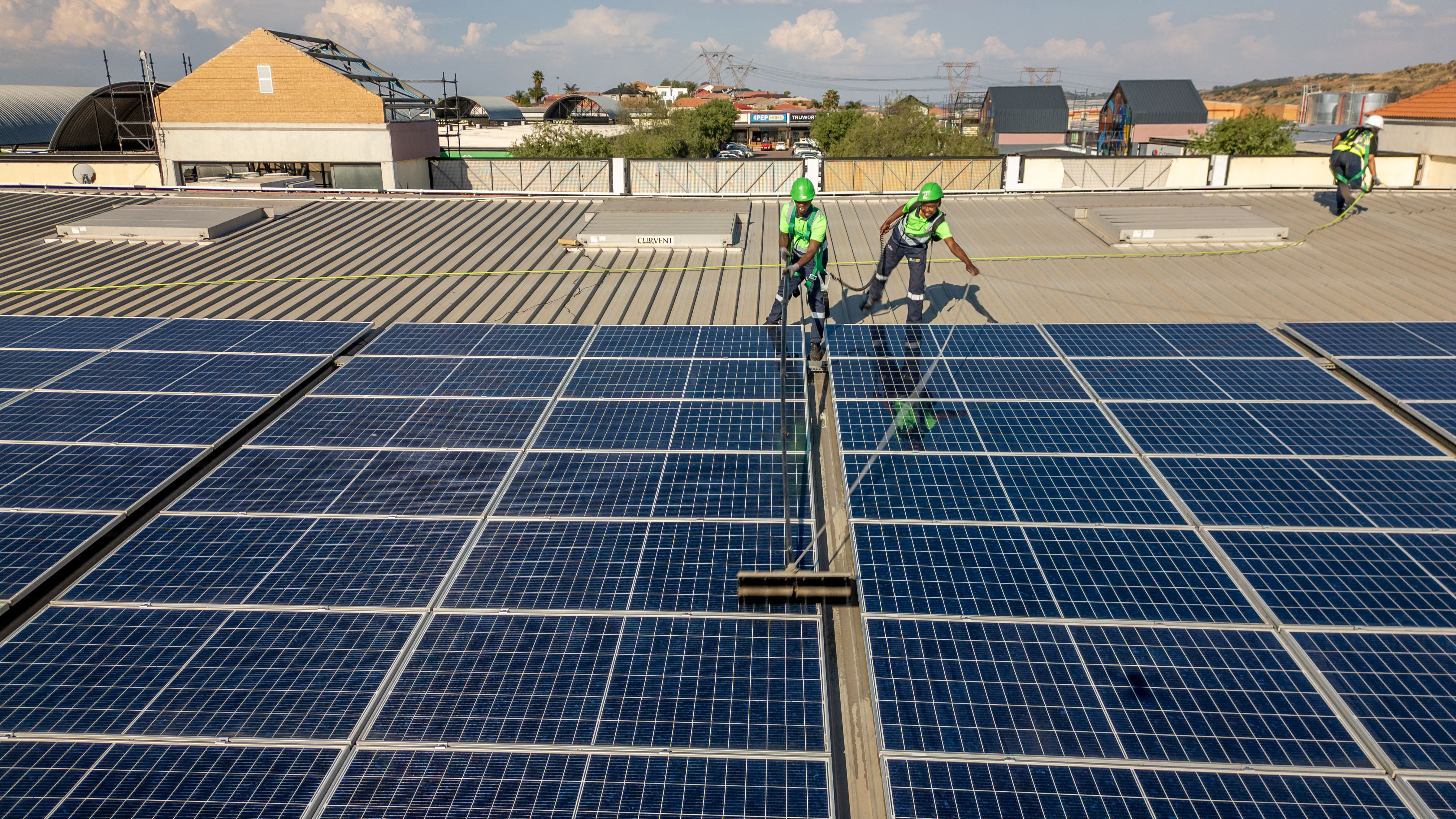 Rooftop solar panels layout